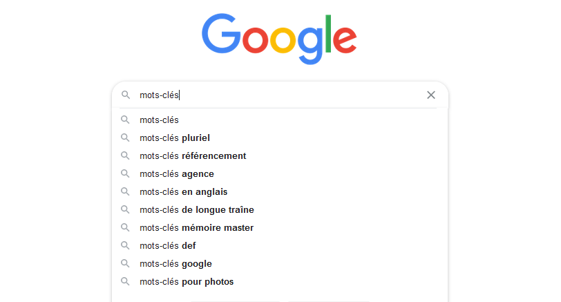  Suggestions de mots-clés Google 