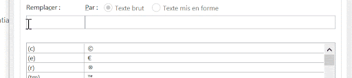   Exemple de correction automatique sur Word : « client·es » remplace « client --es »  